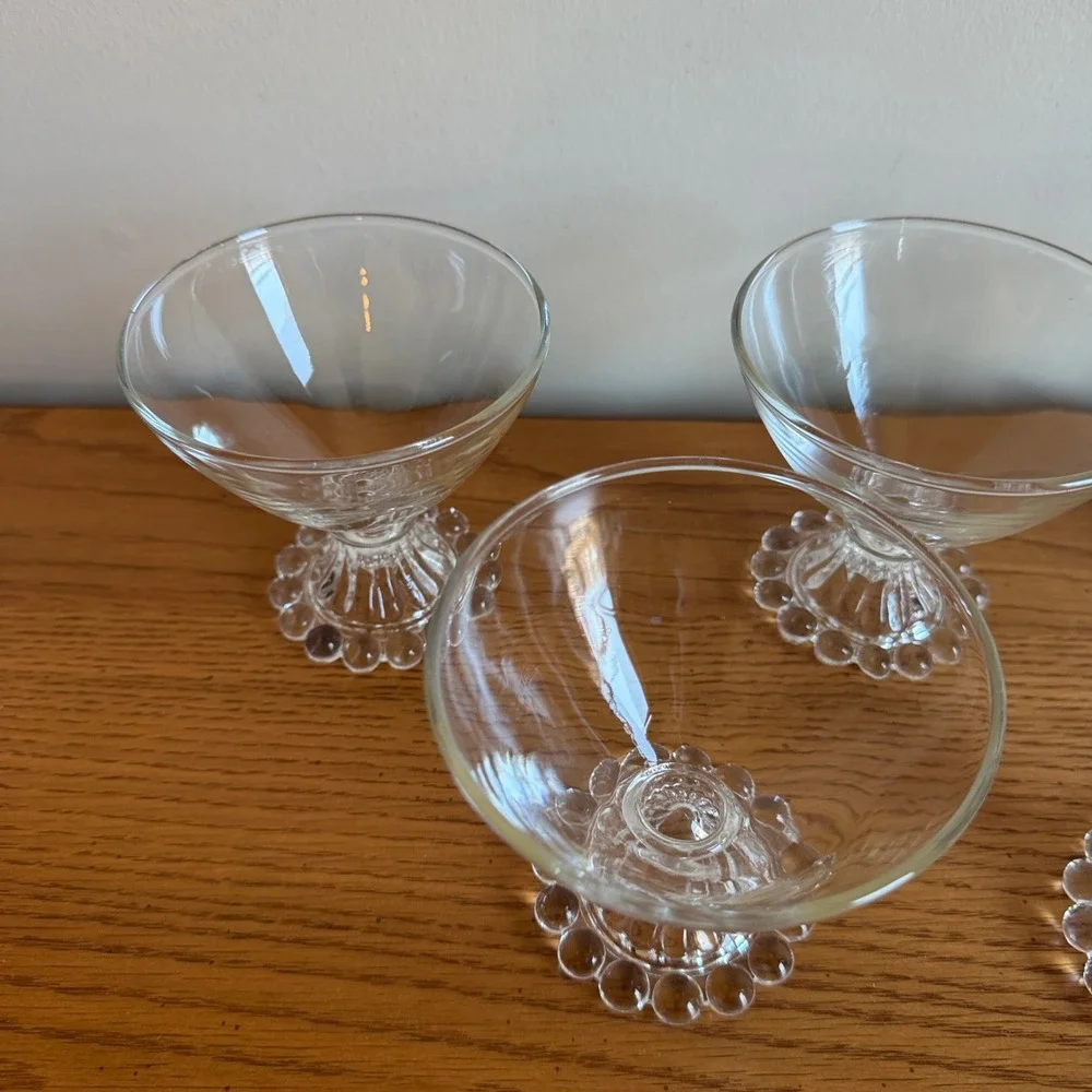 Anchor Hocking Boogie‎ Berwick Footed Sherbet Champagne Glasses Set of 5